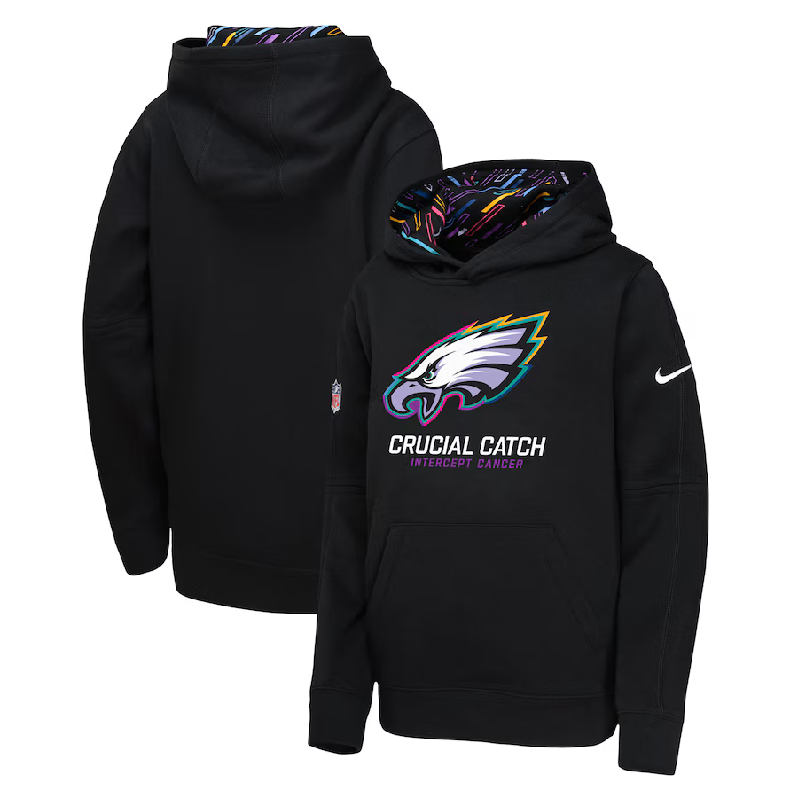 Youth Philadelphia Eagles 2024 Nike NFL black hoodie